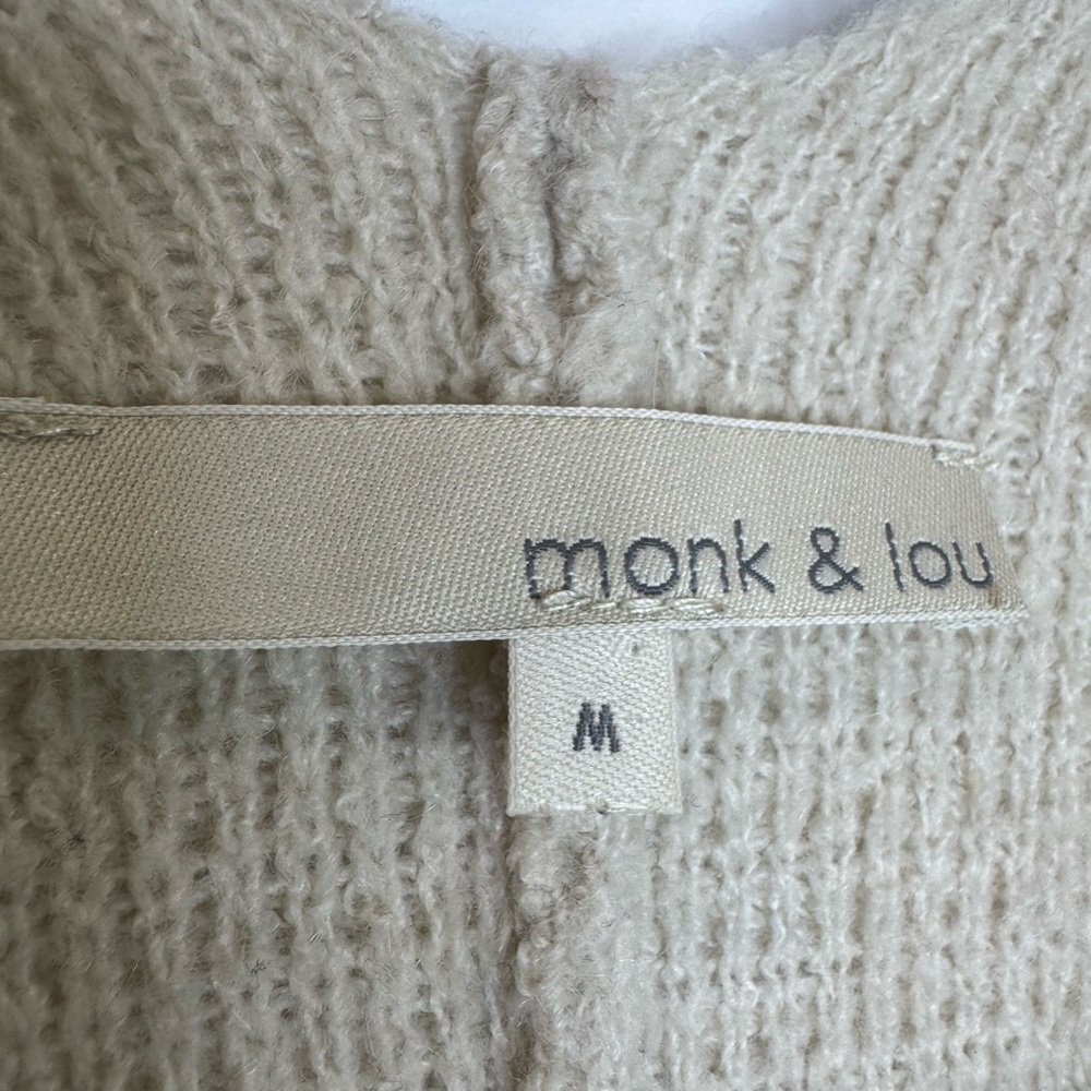 Monk & Lou Cozy Cream wool blend Open-Front Sweater size medium - Picture 3 of 10